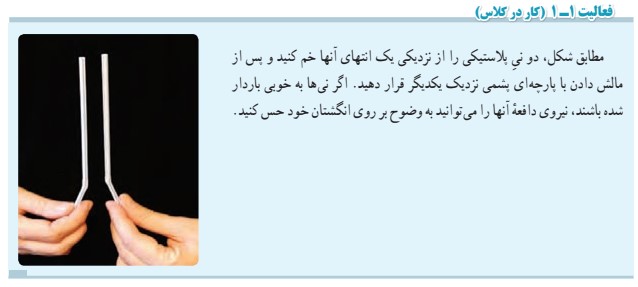 جواب فعالیت صفحه 5 فیزیک یازدهم
