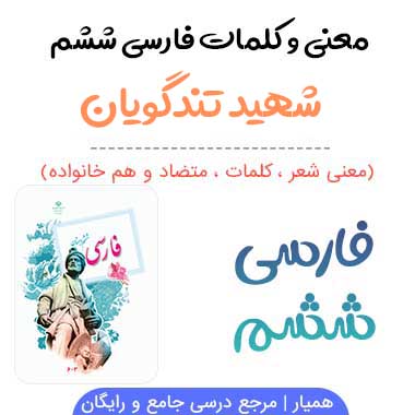 معنی شهید تندگویان فارسی ششم ✅ صفحه ۶۲ و ۶۳