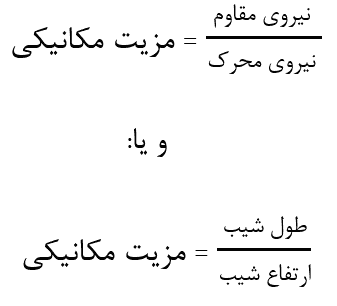 مزیت مکانیکی سطح شیبدار