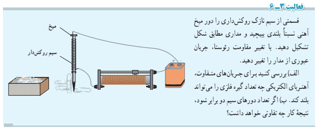 فعالیت ۳-۶ صفحه ۱۰۱ فیزیک یازدهم ریاضی