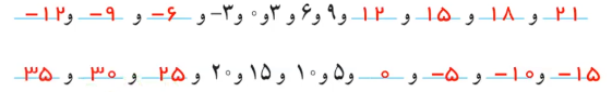 کار در کلاس صفحه ۲۴ ریاضی هفتم