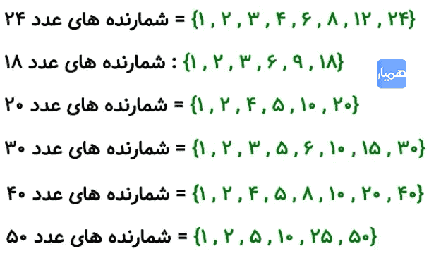 جواب شمارندههای عددها