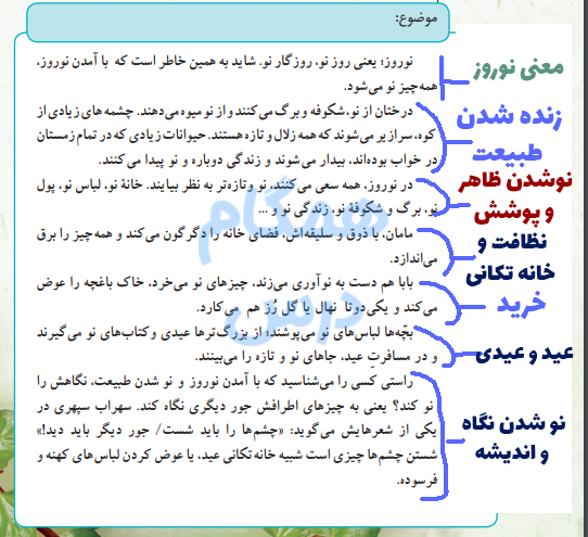 جواب فعالیت نگارشی صفحه 51 نگارش هفتم