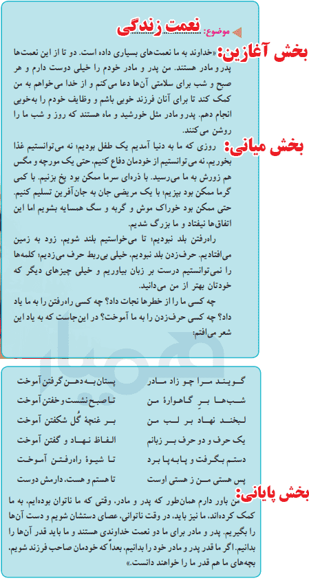 صفحه ۲۸ و ۲۹ نگارش هفتم