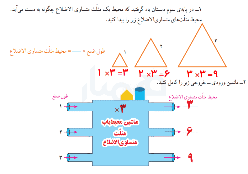 صفحه ۱۲ ریاضی چهارم
