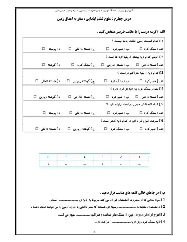 جزوه درس ۴ علوم ششم