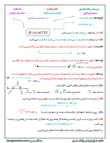 جزوه آموزشی فصل ۴ ریاضی هفتم